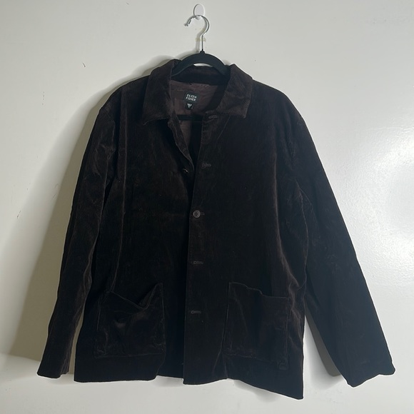 Eileen fisher brown corduroy jacket sizeM office work wear business mini - Picture 3 of 9